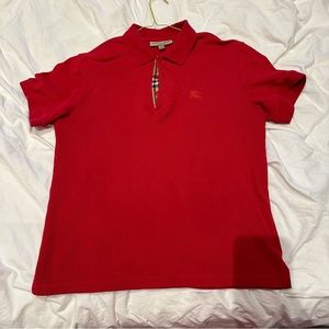 burberry red polo t shirt
